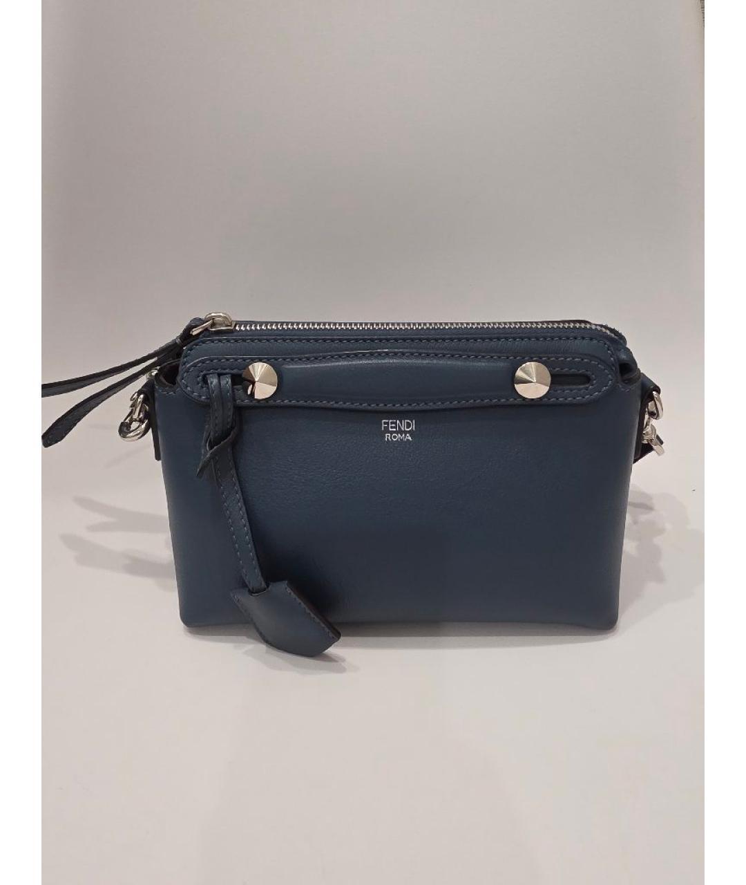 FENDI Темно-синяя кожаная сумка через плечо, фото 2