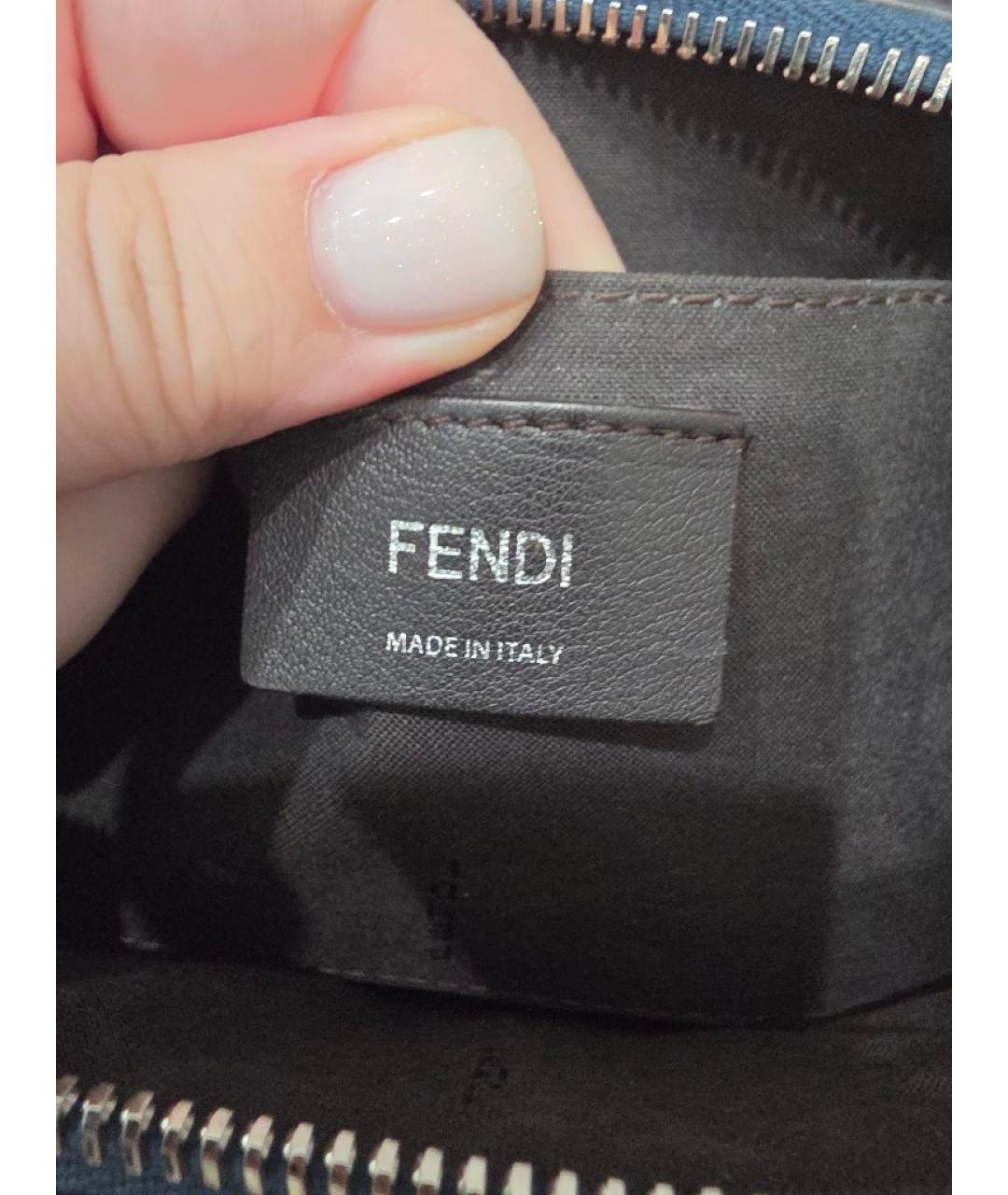 FENDI Темно-синяя кожаная сумка через плечо, фото 8