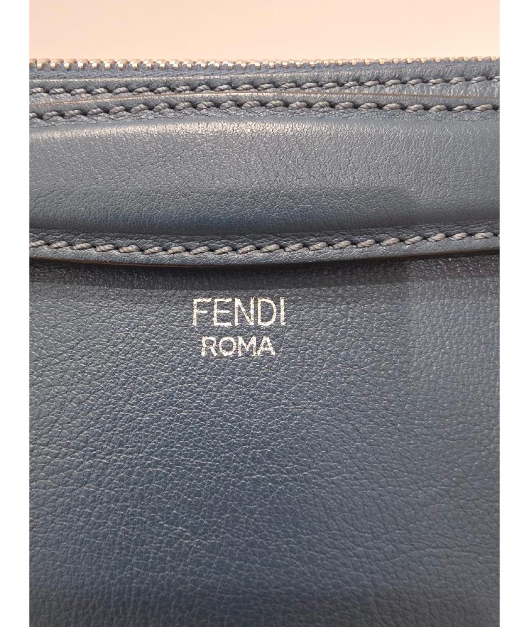 FENDI Темно-синяя кожаная сумка через плечо, фото 6