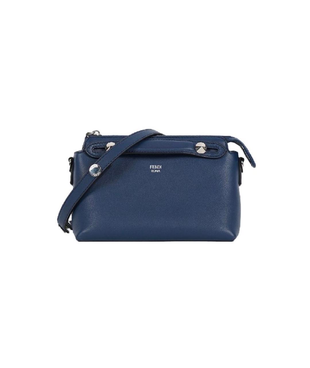FENDI Темно-синяя кожаная сумка через плечо, фото 10