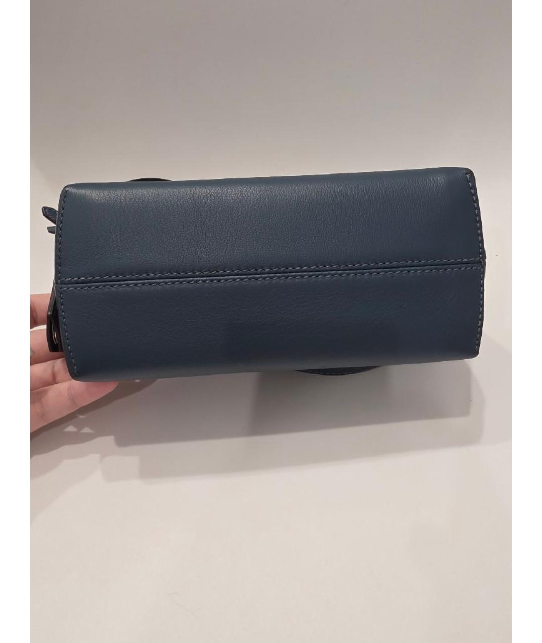 FENDI Темно-синяя кожаная сумка через плечо, фото 3