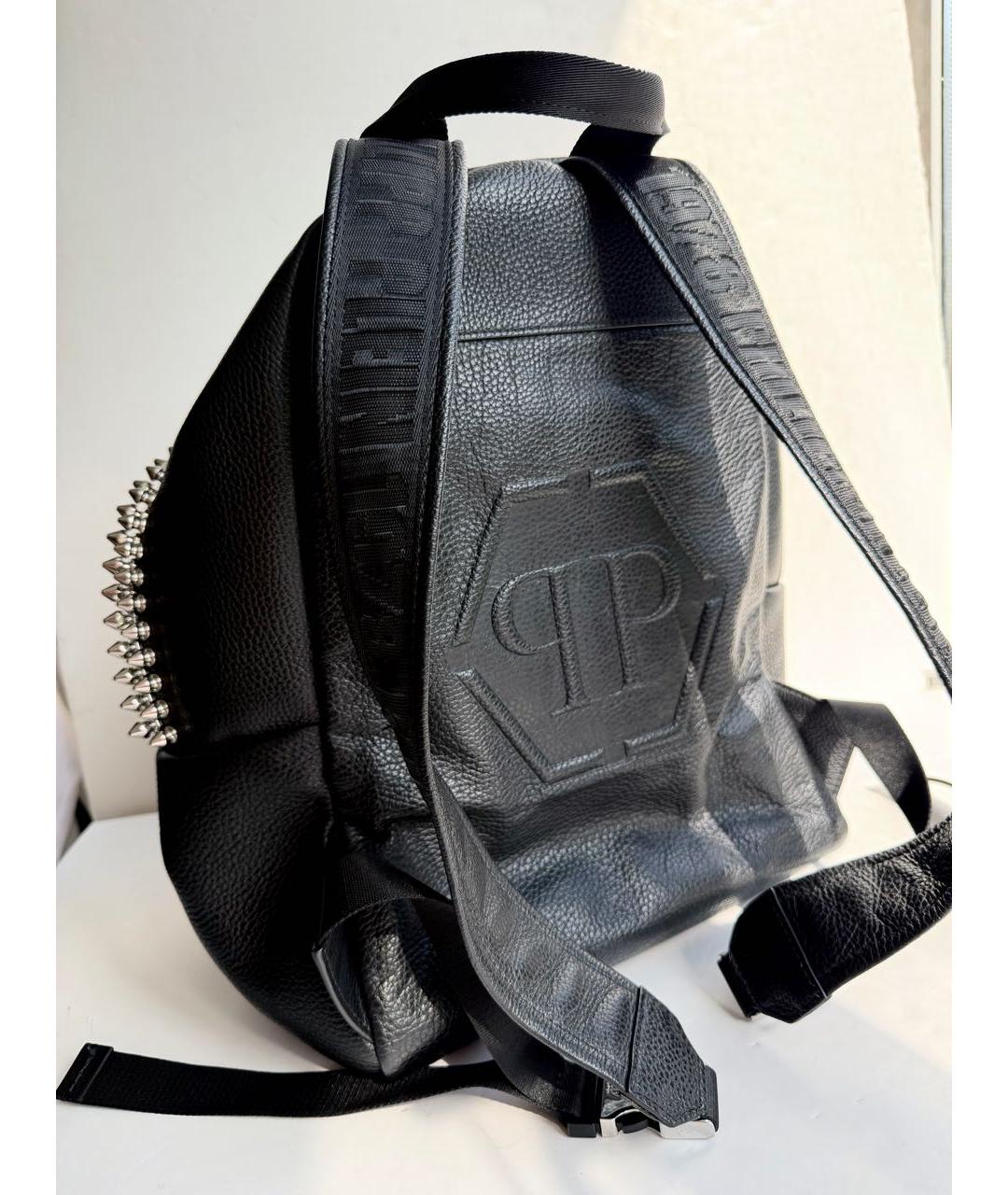 PHILIPP PLEIN Черный кожаный рюкзак, фото 3
