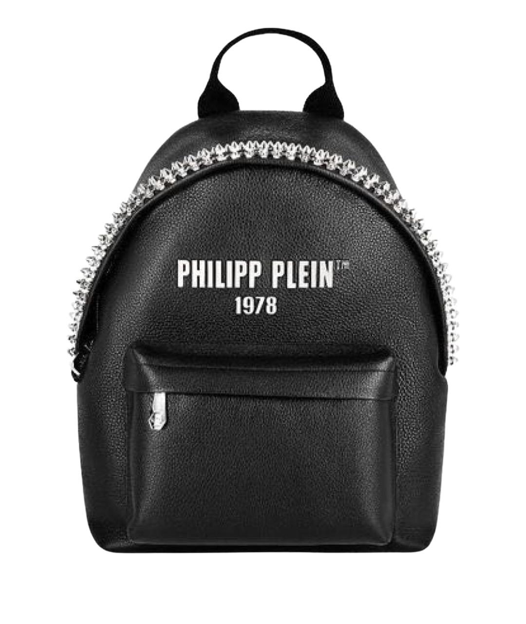 PHILIPP PLEIN Черный кожаный рюкзак, фото 1