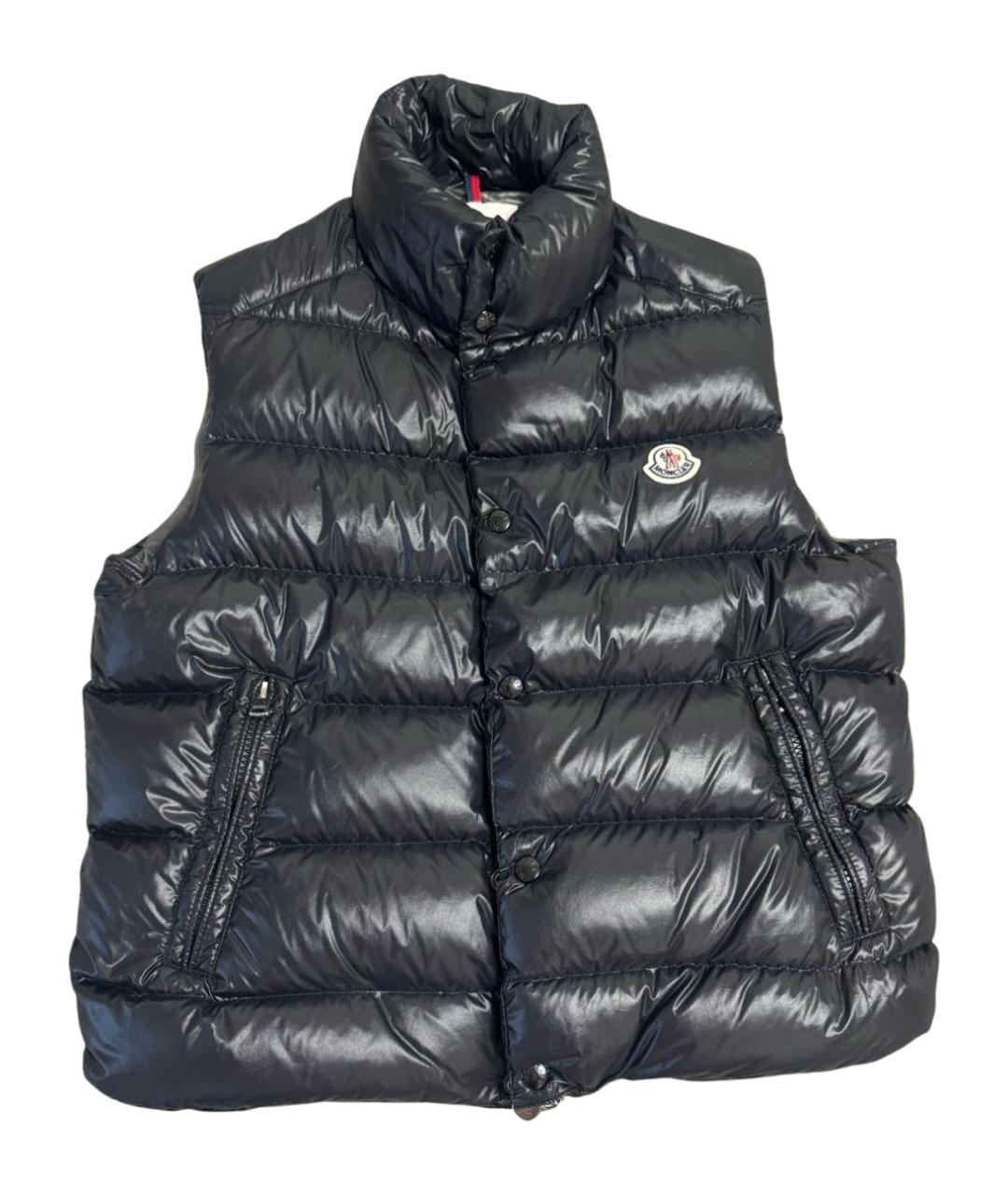 MONCLER Черный нейлоновый жилет, фото 1
