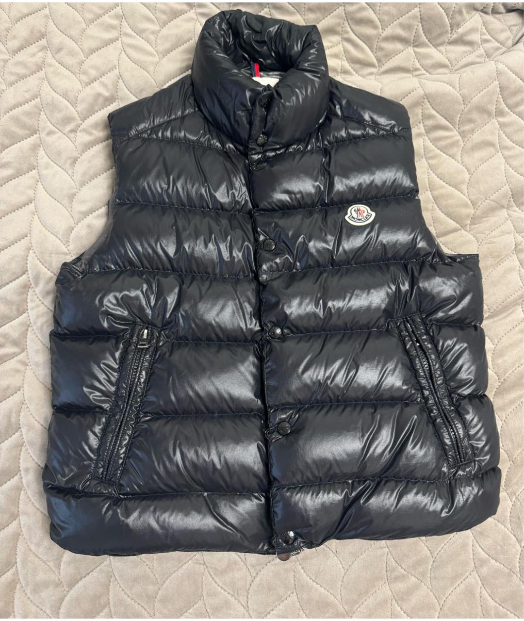 MONCLER Черный нейлоновый жилет, фото 5