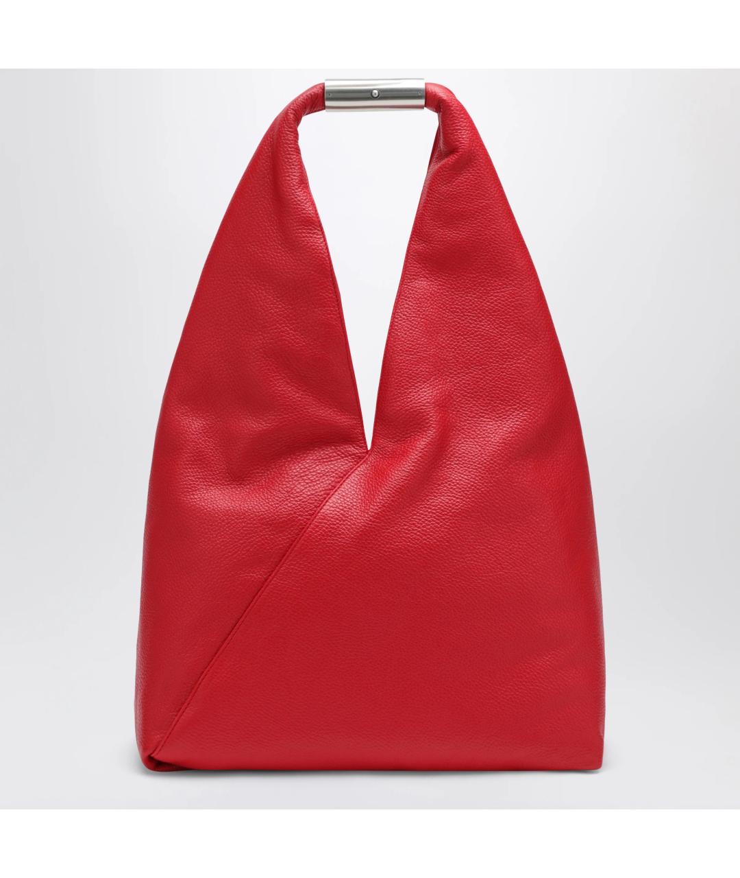 MM6 MAISON MARGIELA Красная кожаная сумка тоут, фото 2
