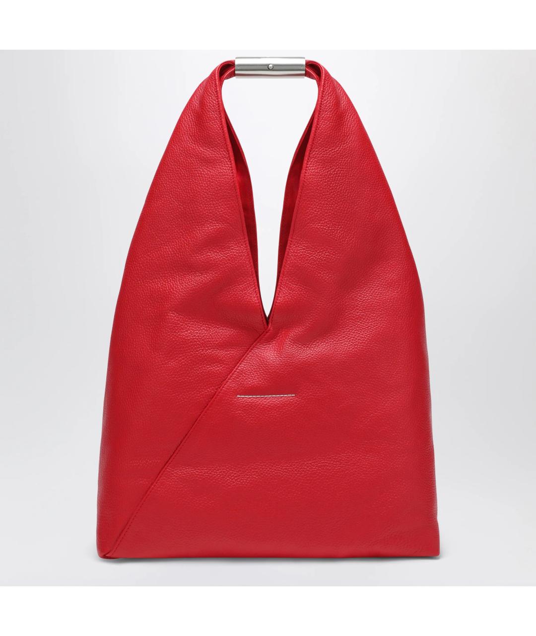 MM6 MAISON MARGIELA Красная кожаная сумка тоут, фото 3
