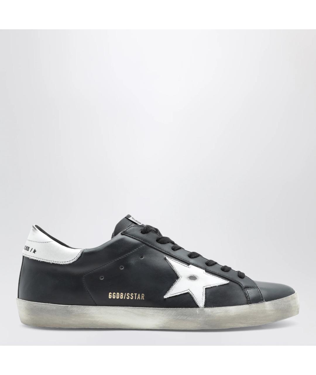 GOLDEN GOOSE Черные кожаные низкие кроссовки / кеды, фото 3