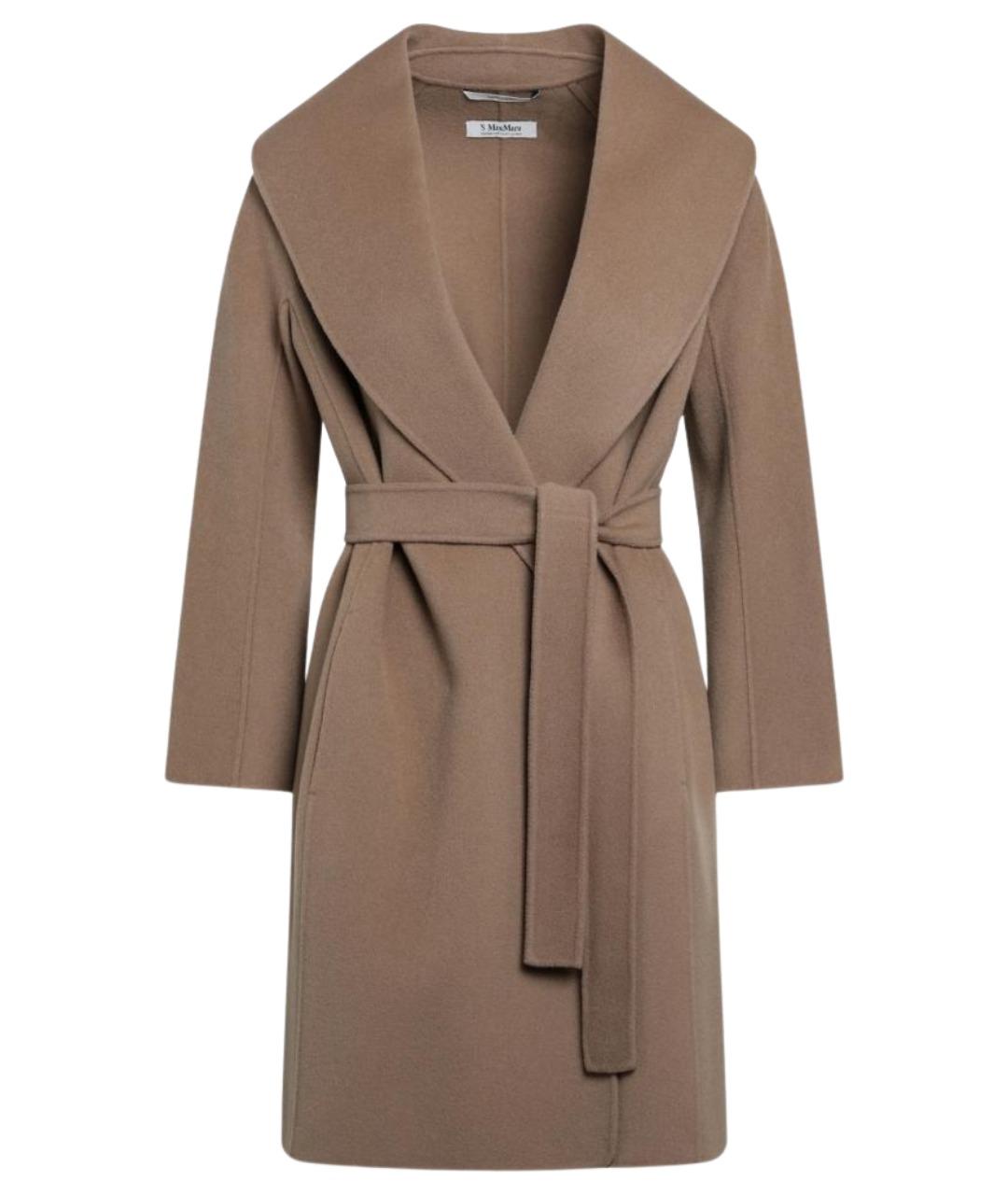 'S MAX MARA Коричневое шерстяное пальто, фото 1