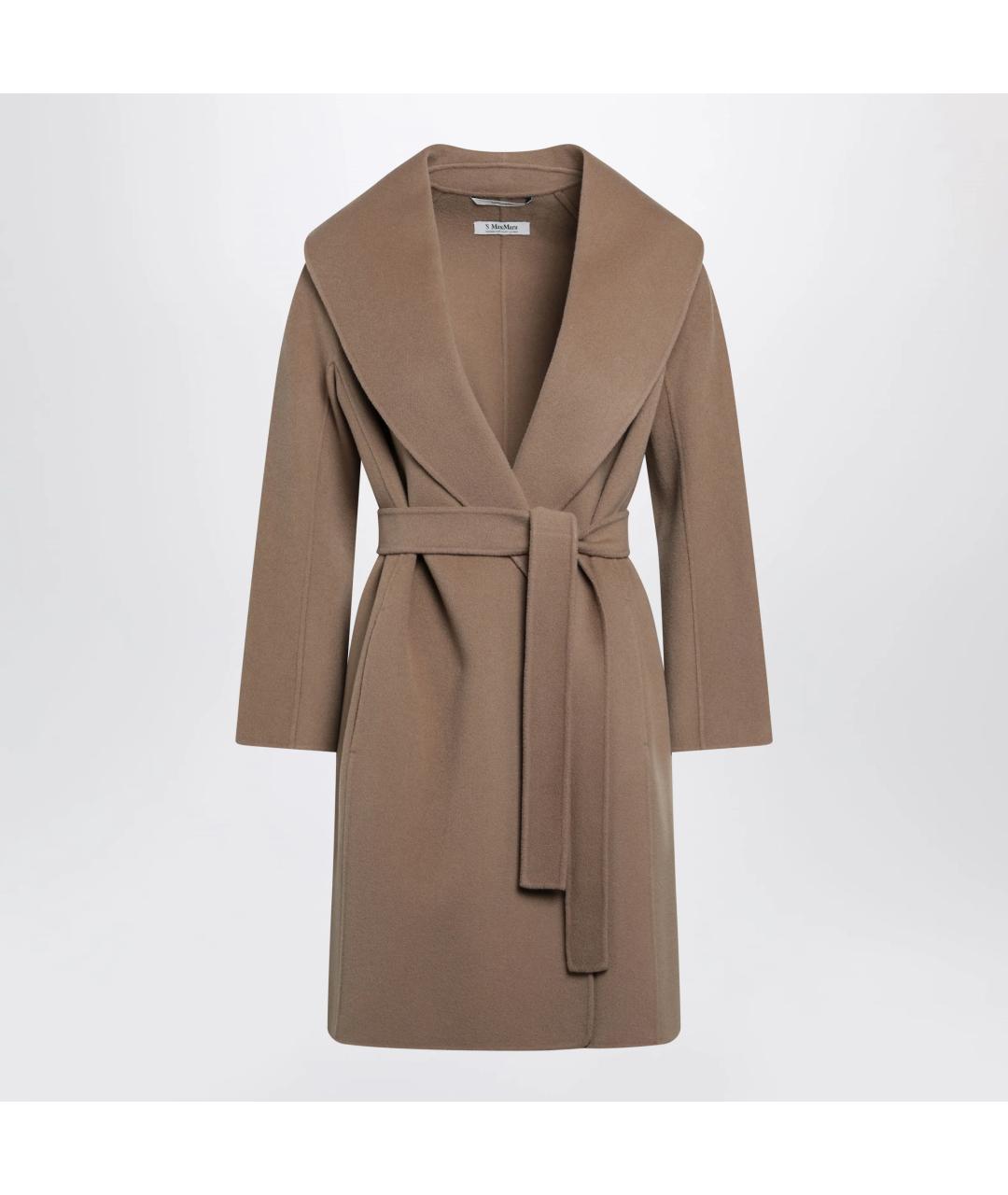 'S MAX MARA Коричневое шерстяное пальто, фото 3