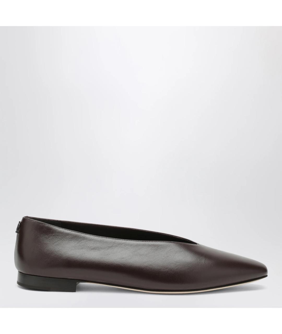 JIMMY CHOO Коричневые кожаные балетки, фото 3