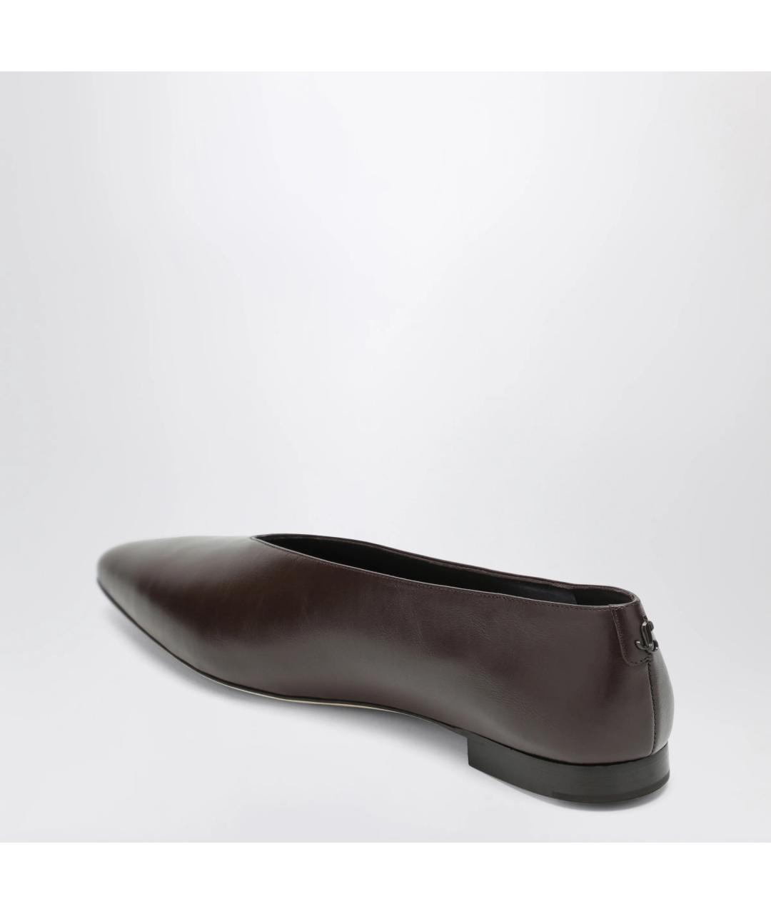 JIMMY CHOO Коричневые кожаные балетки, фото 2