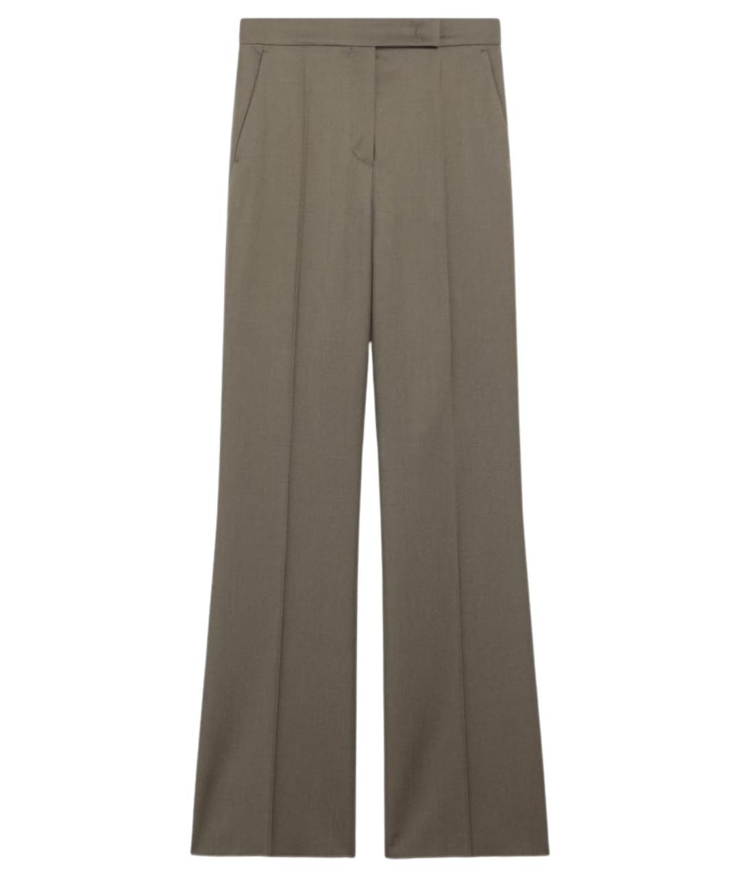 MAX MARA Коричневые шерстяные прямые брюки, фото 1