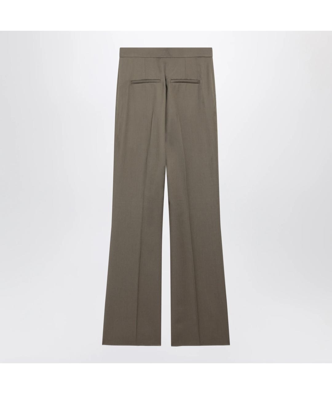 MAX MARA Коричневые шерстяные прямые брюки, фото 2