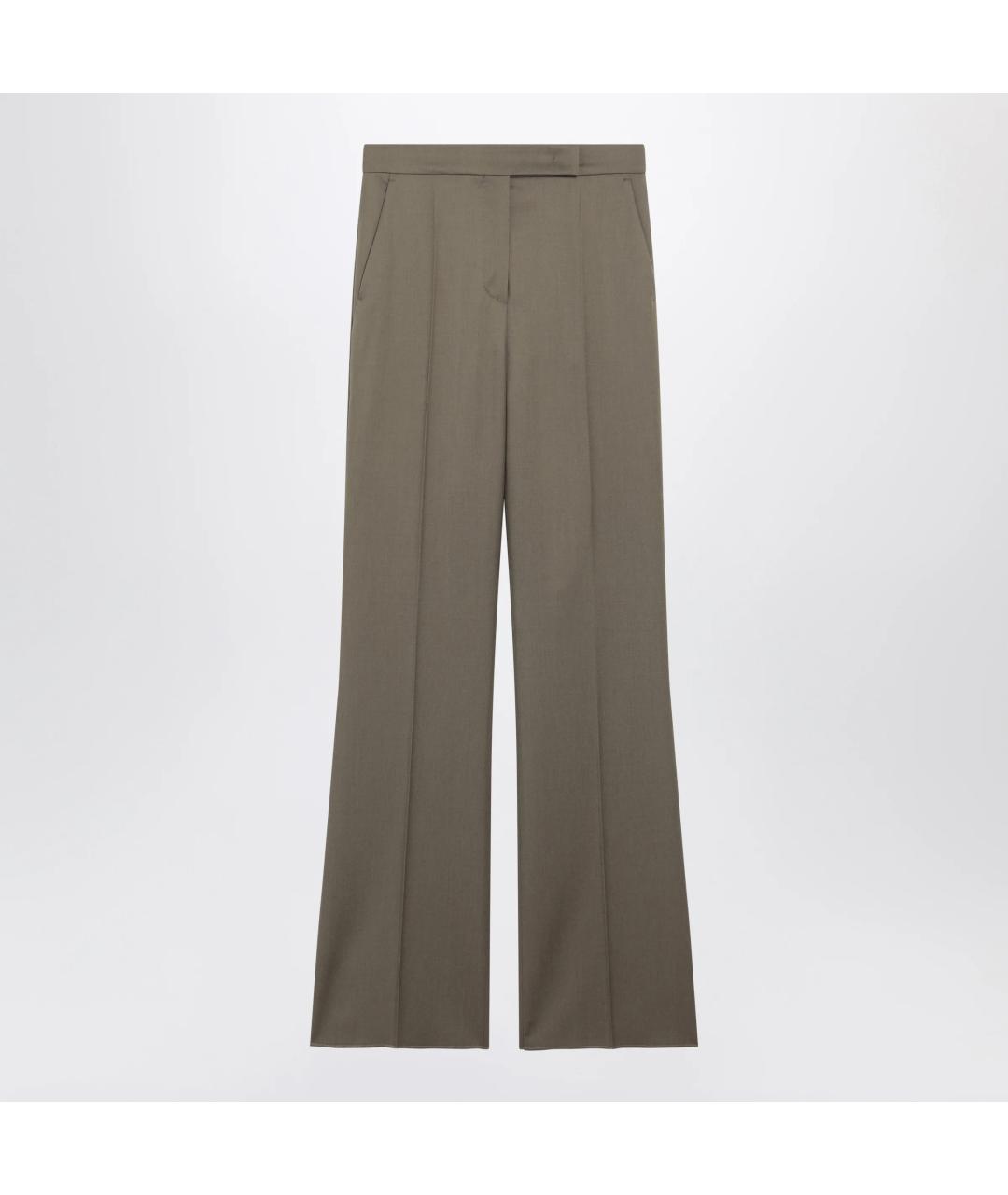 MAX MARA Коричневые шерстяные прямые брюки, фото 3
