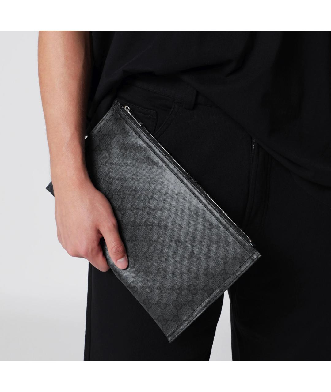 GUCCI Черная канва папка для документов, фото 2
