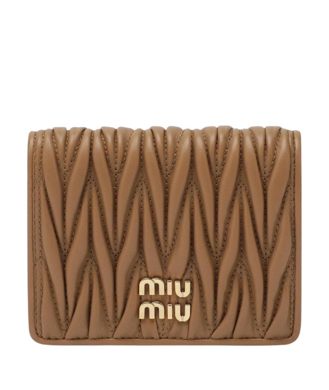 MIU MIU Бежевый кожаный кошелек, фото 1