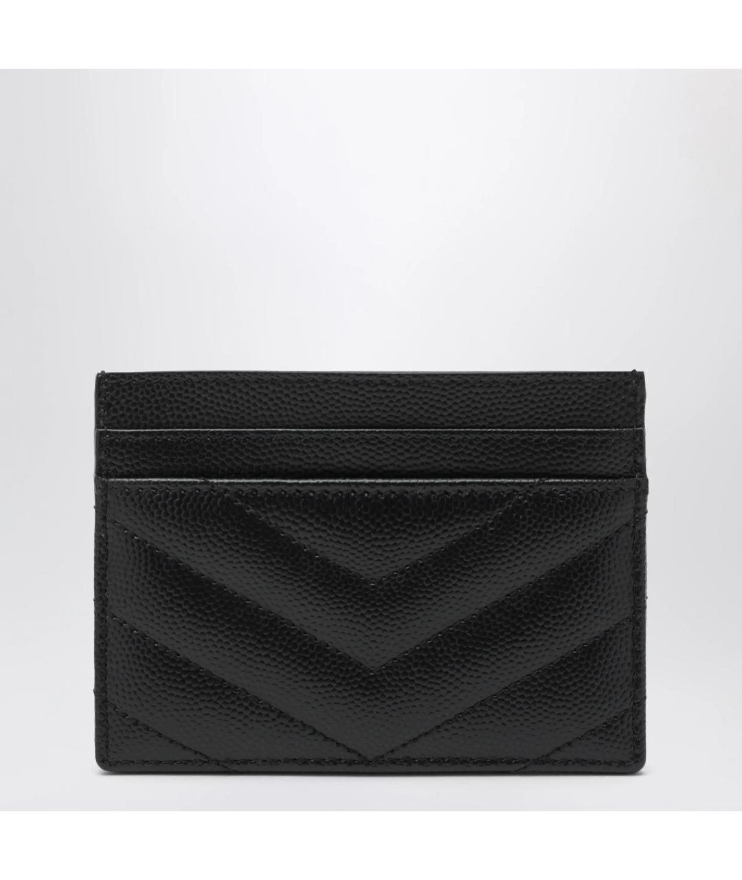 SAINT LAURENT Черный кожаный кардхолдер, фото 2
