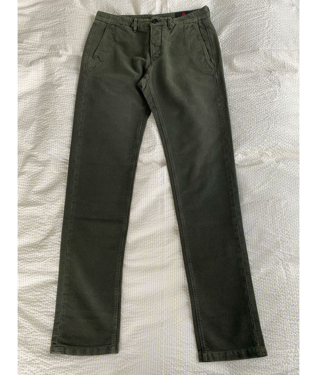 PEUTEREY Зеленые хлопко-эластановые повседневные брюки, фото 6