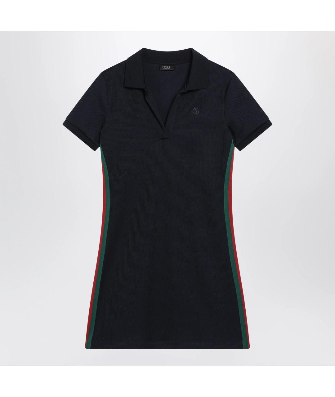 GUCCI Темно-синее хлопковое повседневное платье, фото 3