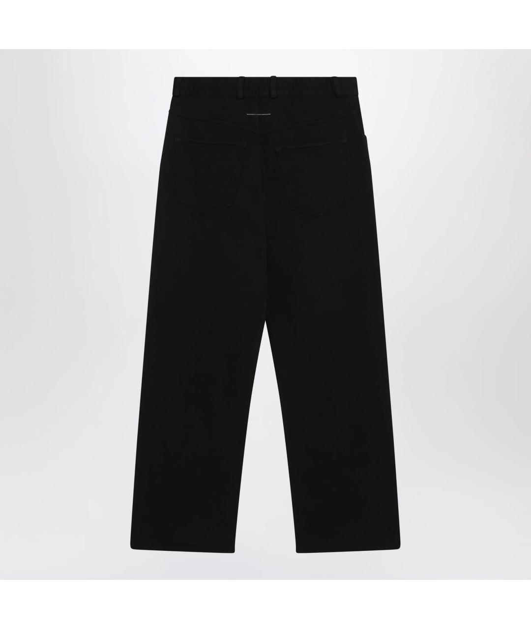 MM6 MAISON MARGIELA Черные хлопковые повседневные брюки, фото 2