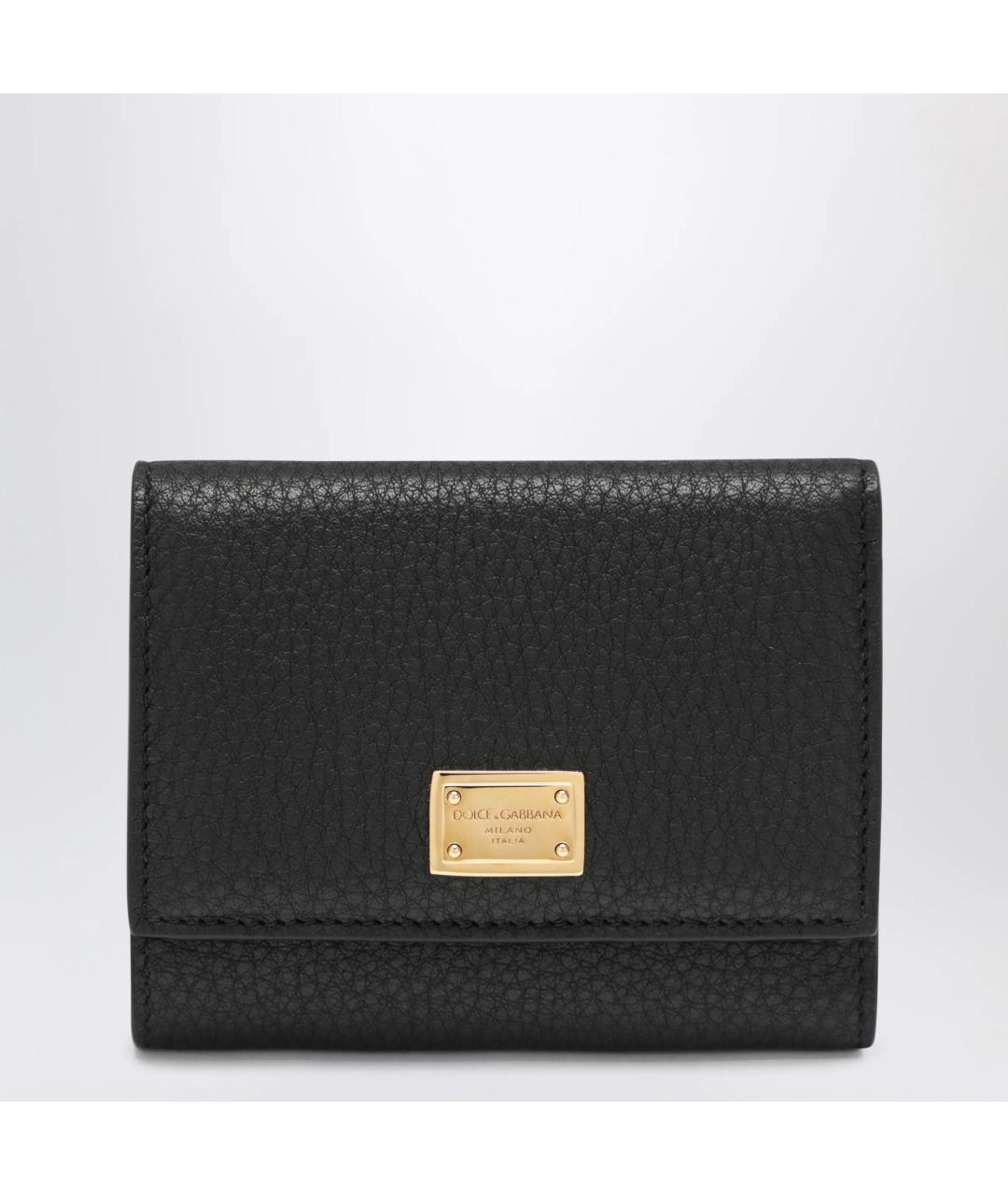 DOLCE&GABBANA Черный кожаный кошелек, фото 3