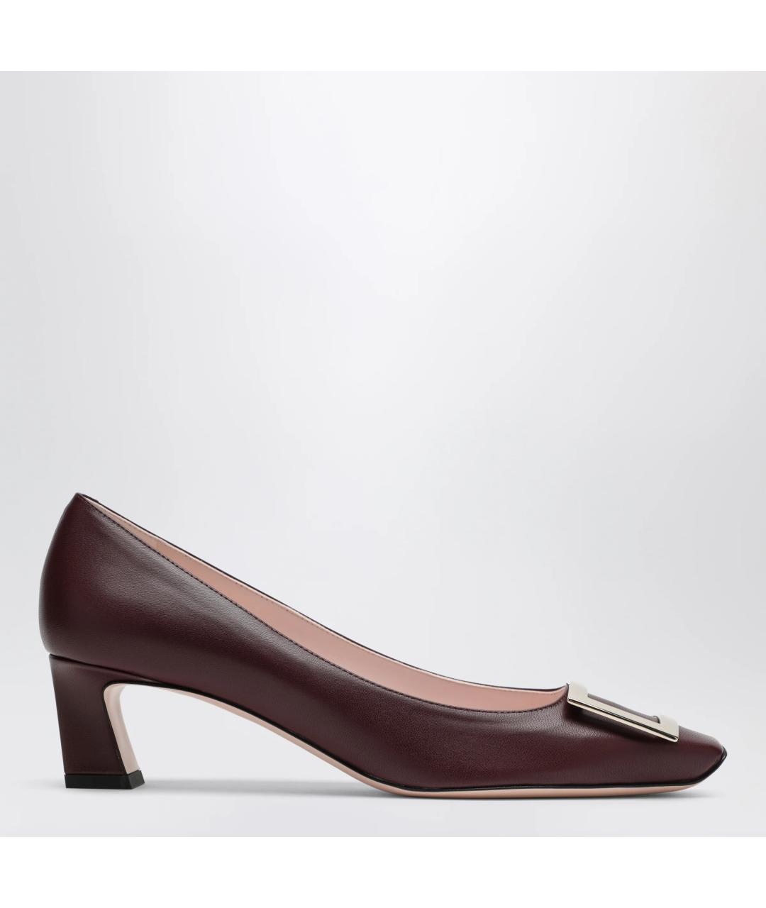 ROGER VIVIER Бордовые кожаные туфли, фото 3
