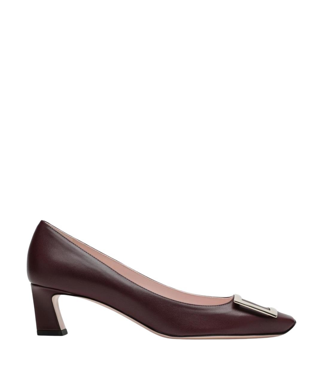 ROGER VIVIER Бордовые кожаные туфли, фото 1