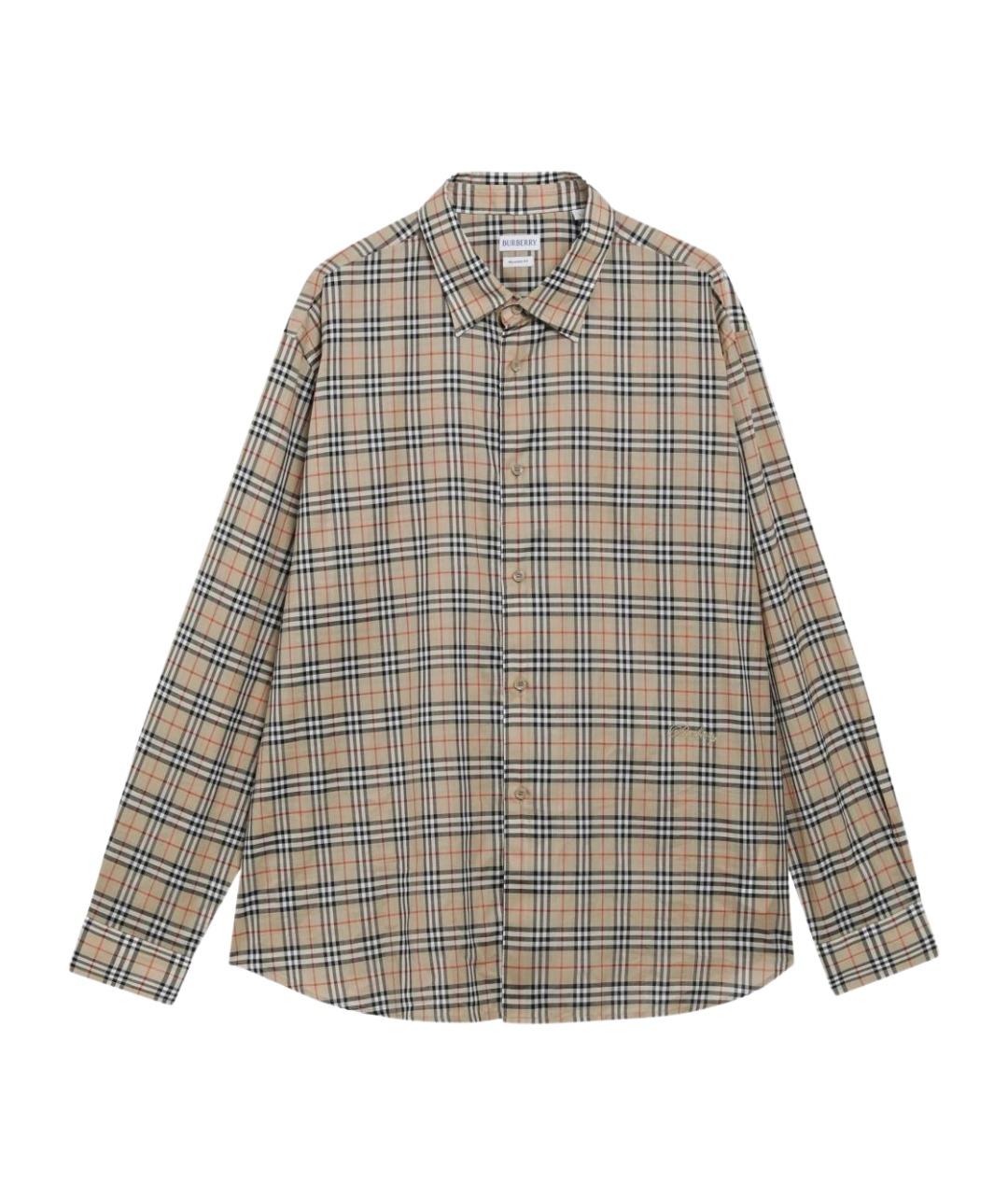 BURBERRY Бежевая хлопковая кэжуал рубашка, фото 1
