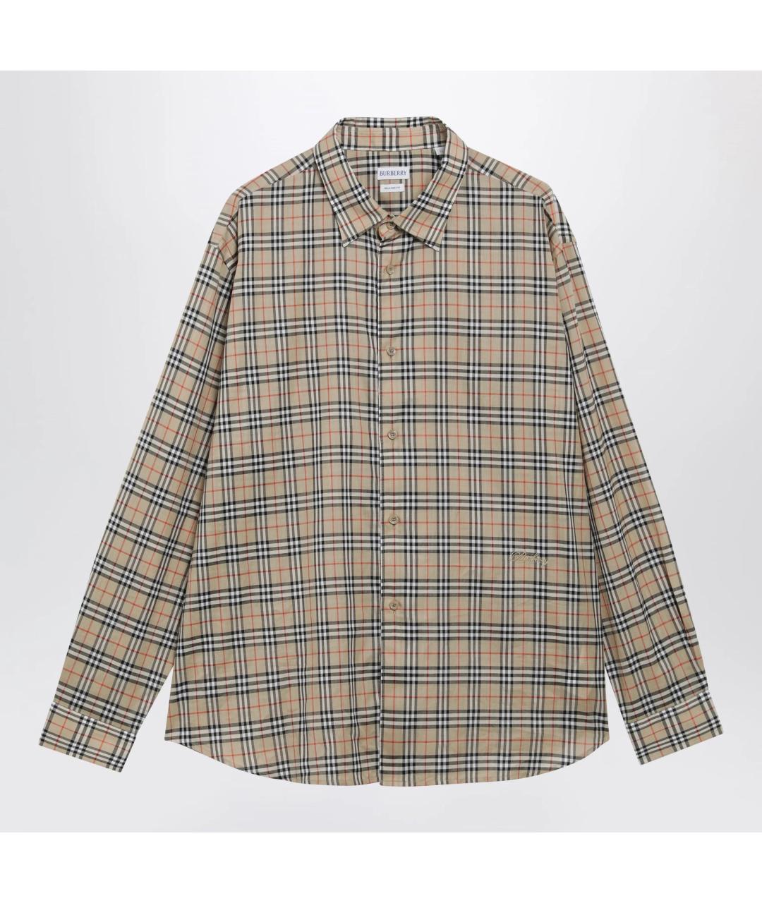 BURBERRY Бежевая хлопковая кэжуал рубашка, фото 3