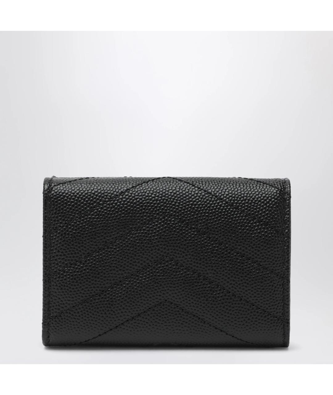 SAINT LAURENT Черный кожаный кошелек, фото 2