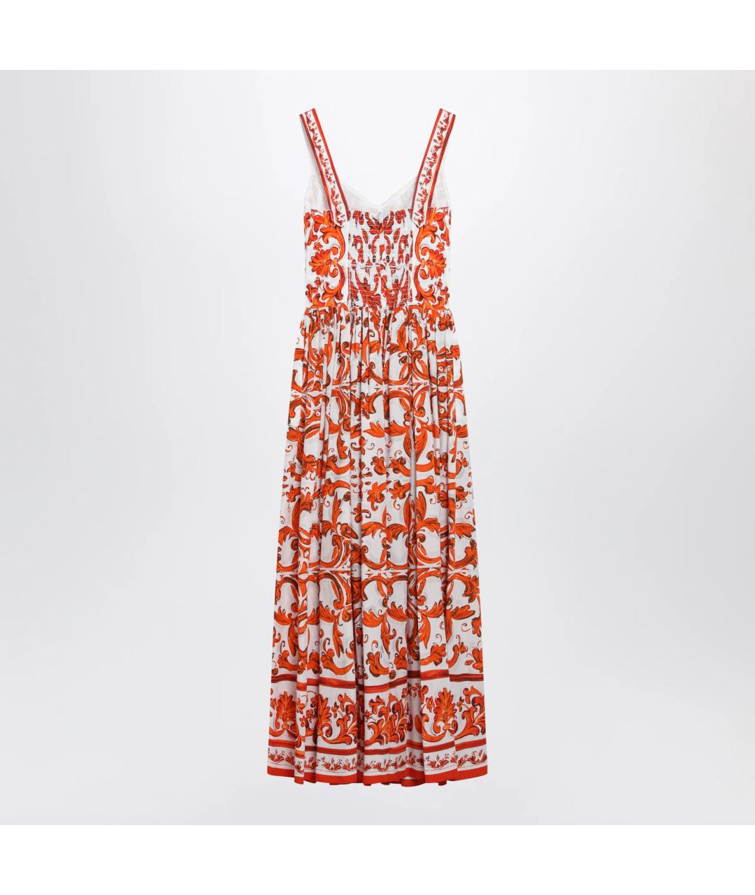 DOLCE&GABBANA Оранжевая хлопковая юбка миди, фото 2