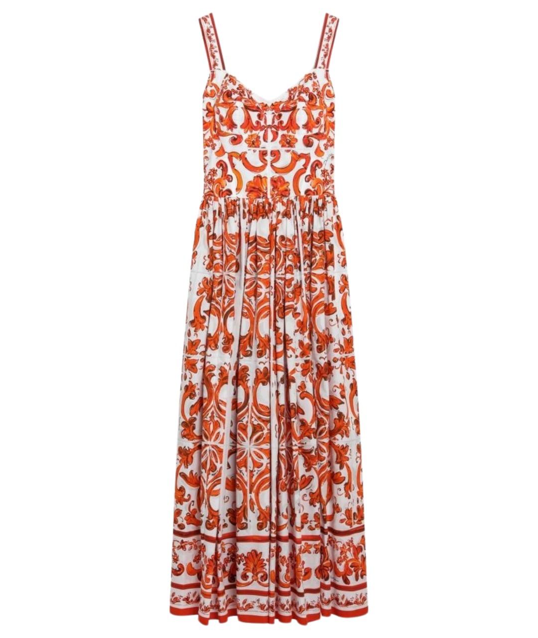 DOLCE&GABBANA Оранжевая хлопковая юбка миди, фото 1