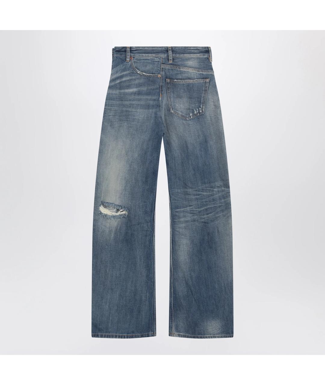 MM6 MAISON MARGIELA Синие хлопковые прямые джинсы, фото 2
