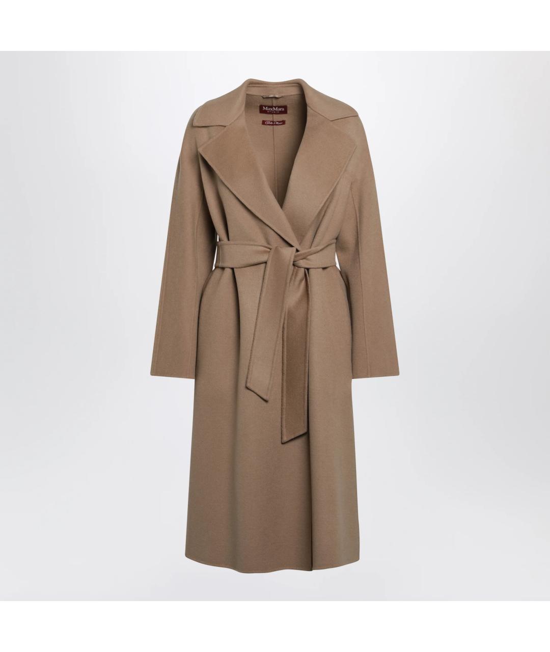 MAX MARA STUDIO Коричневое шерстяное пальто, фото 3
