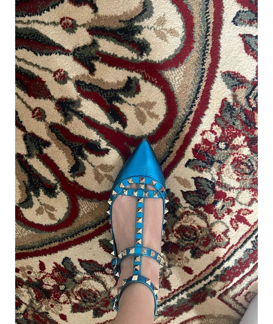 VALENTINO Синие кожаные балетки, фото 5
