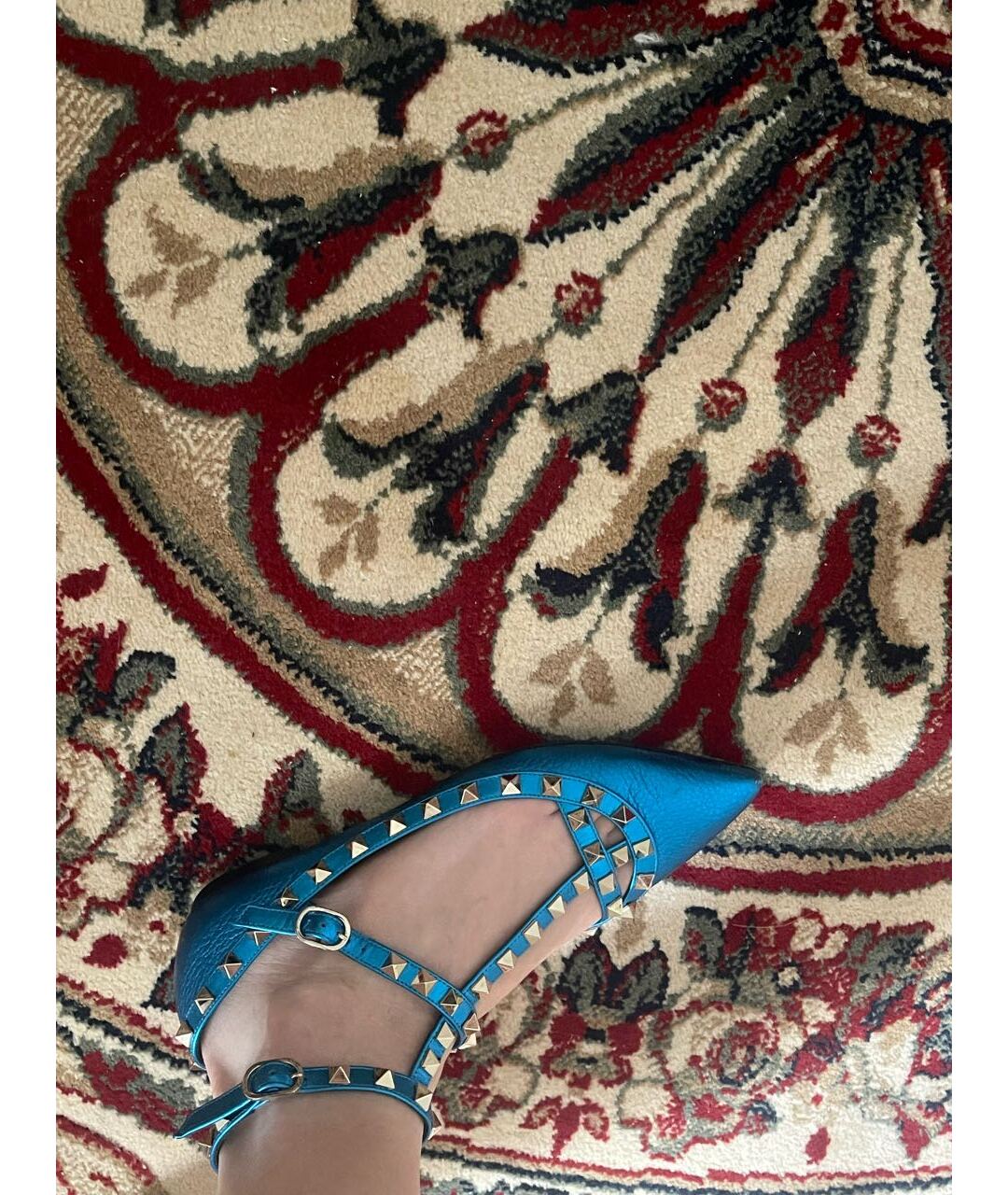 VALENTINO Синие кожаные балетки, фото 4