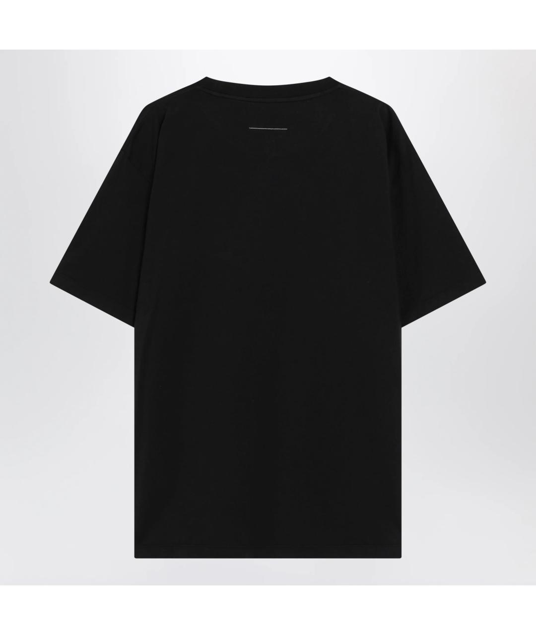 MM6 MAISON MARGIELA Черная хлопковая футболка, фото 2