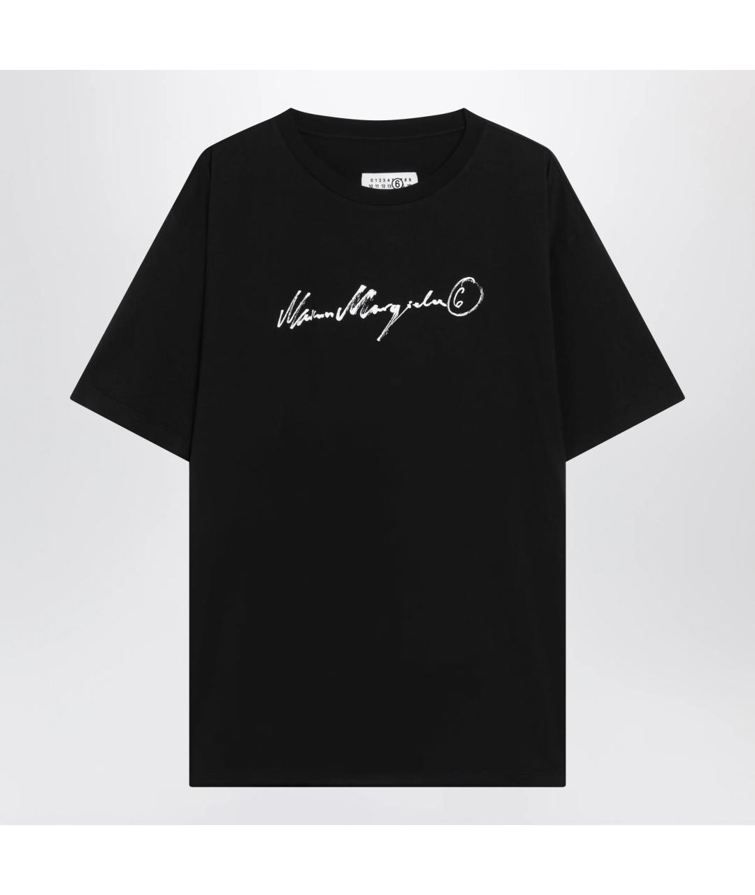MM6 MAISON MARGIELA Черная хлопковая футболка, фото 3