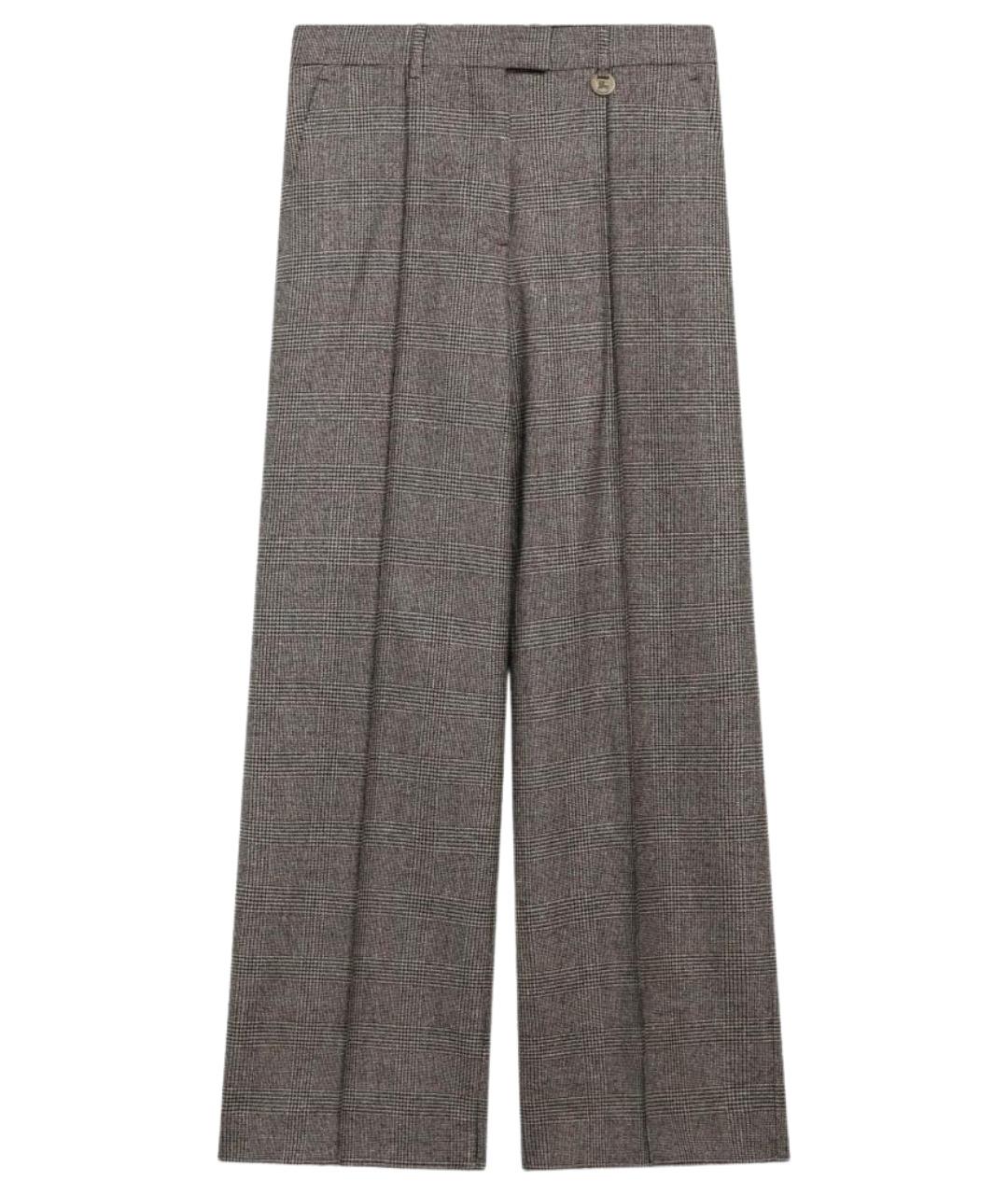 BURBERRY Коричневые шерстяные прямые брюки, фото 1