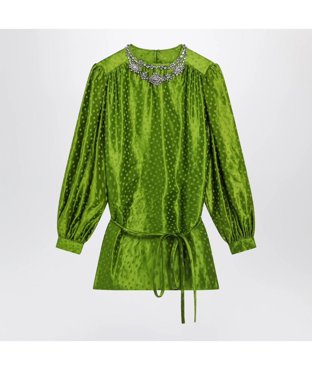VALENTINO Зеленое шелковое коктейльное платье, фото 3