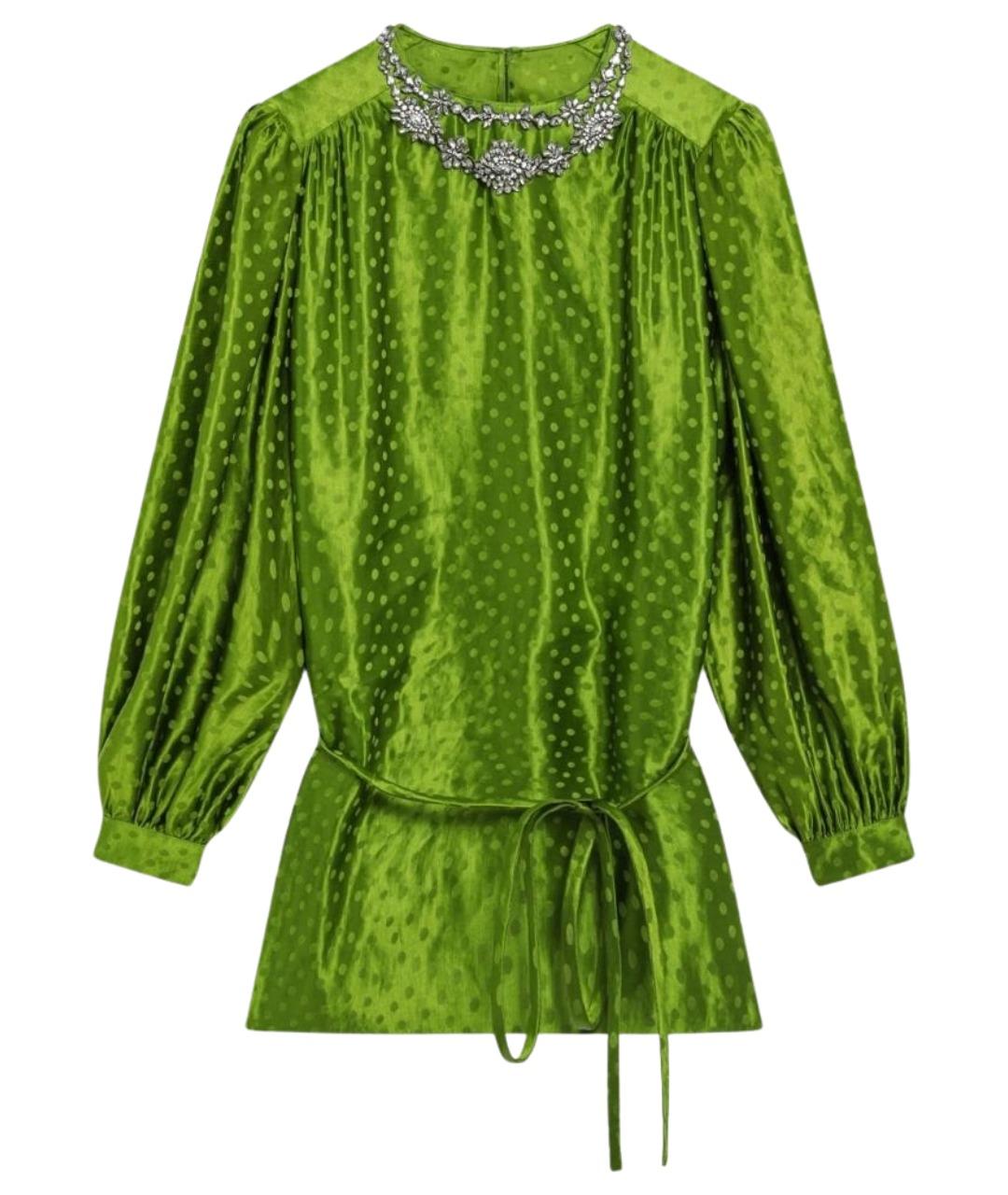 VALENTINO Зеленое шелковое коктейльное платье, фото 1