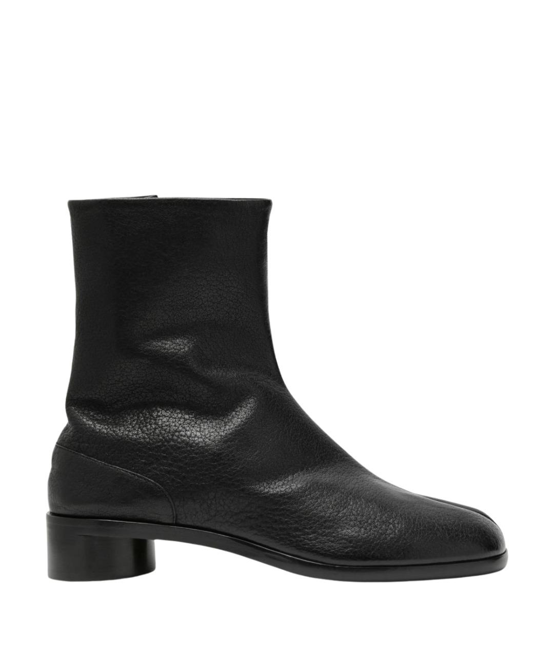MAISON MARGIELA Черные кожаные высокие ботинки, фото 1