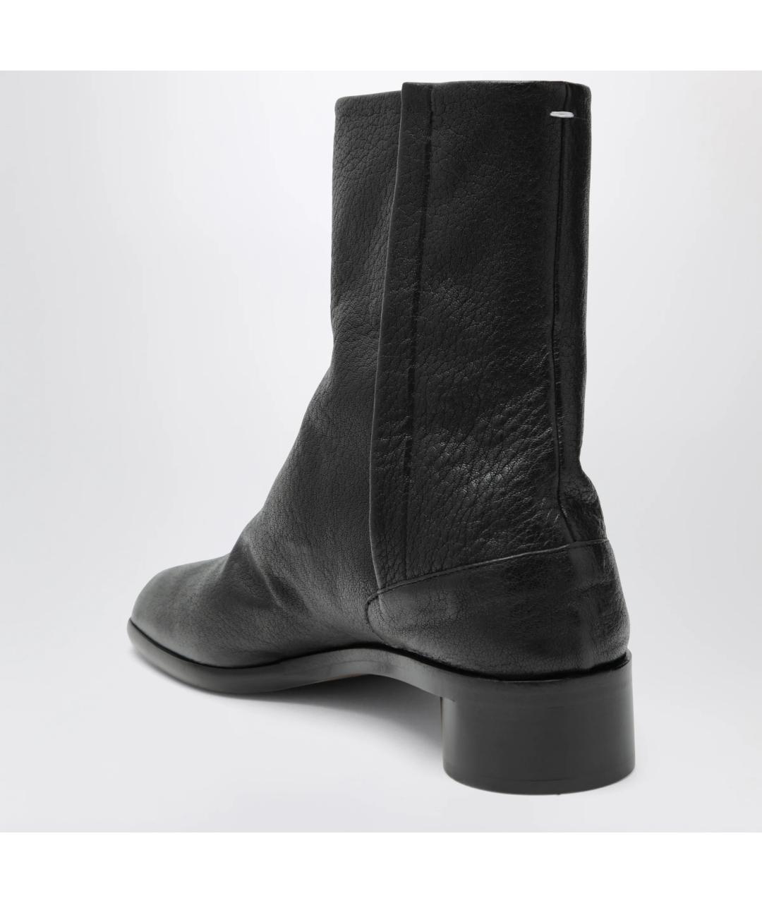 MAISON MARGIELA Черные кожаные высокие ботинки, фото 2
