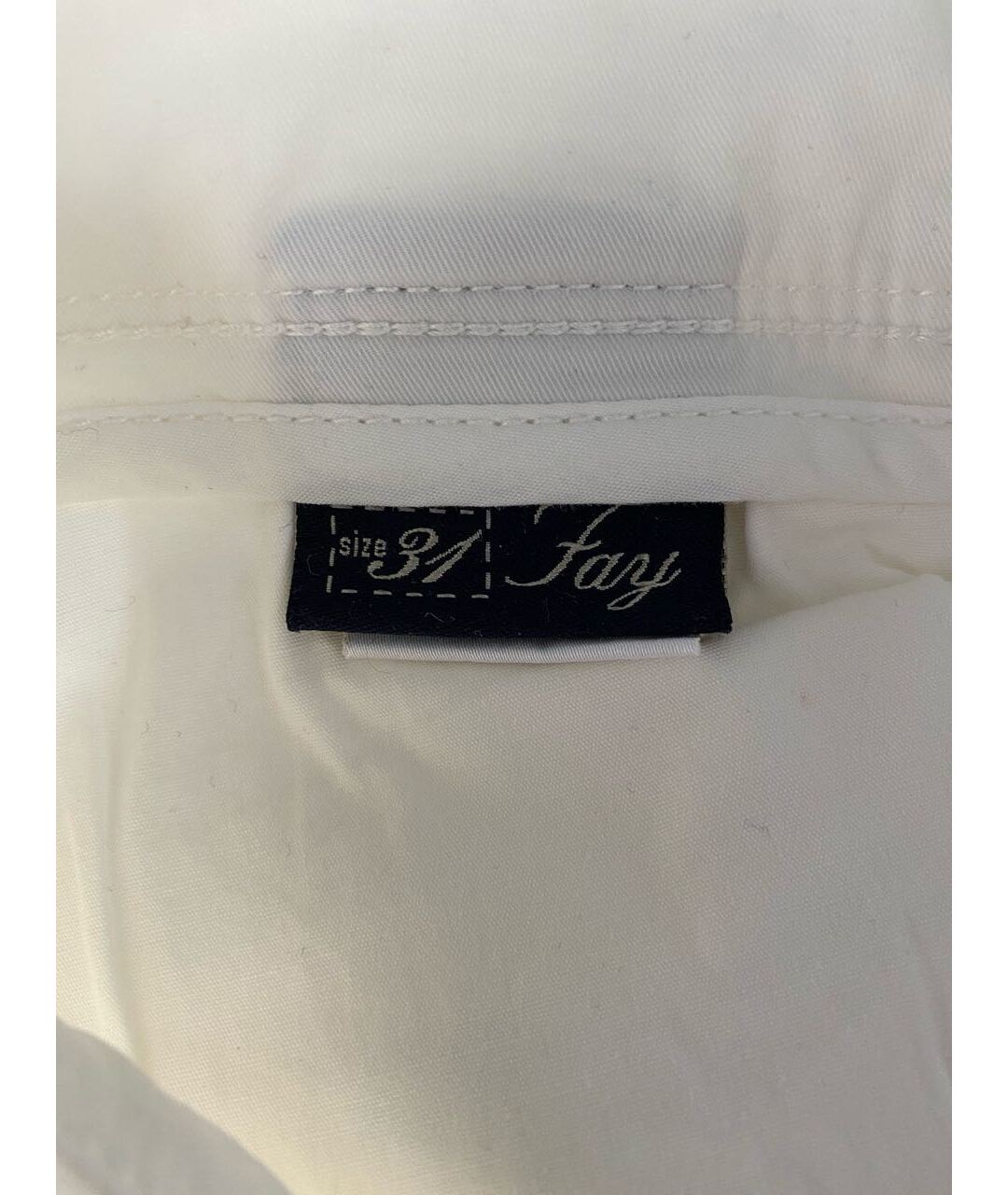 FAY Белые хлопко-эластановые повседневные брюки, фото 5