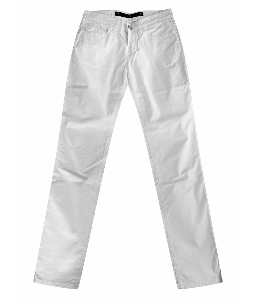 FAY Белые хлопко-эластановые повседневные брюки, фото 1