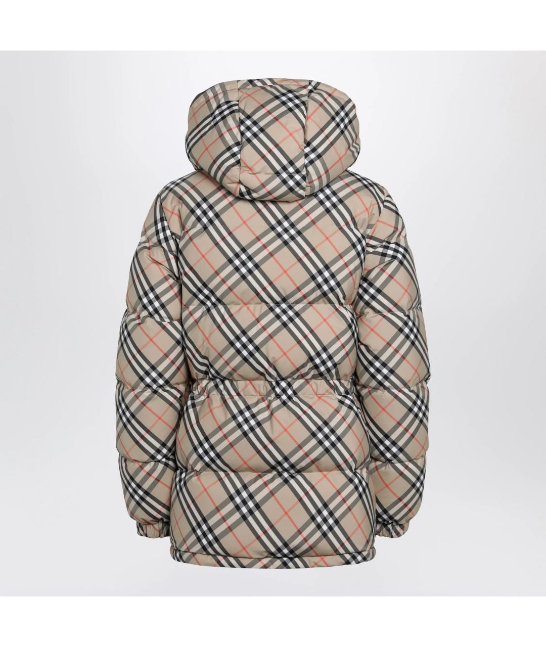 BURBERRY Бежевый полиэстеровый пуховик, фото 2