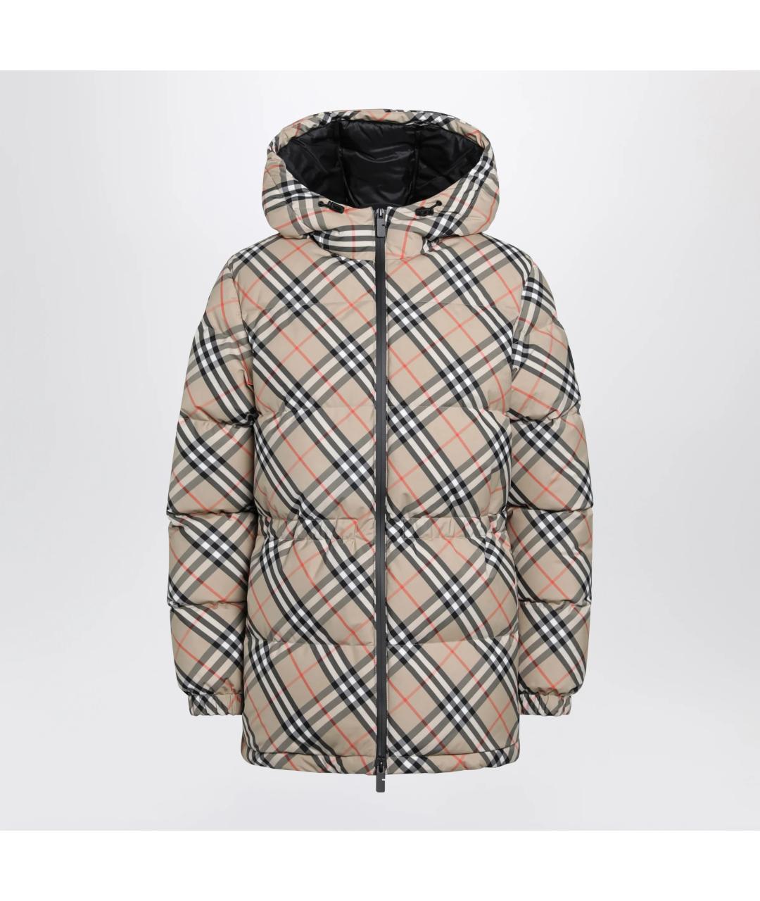 BURBERRY Бежевый полиэстеровый пуховик, фото 3