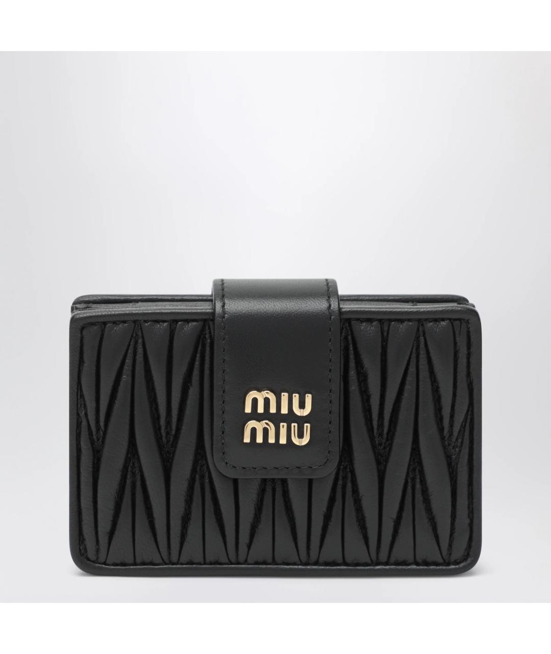 MIU MIU Черный кожаный кардхолдер, фото 3