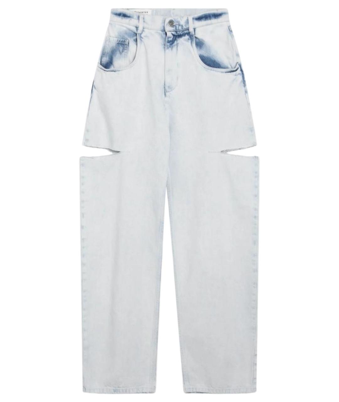 MAISON MARGIELA Голубые хлопковые прямые джинсы, фото 1